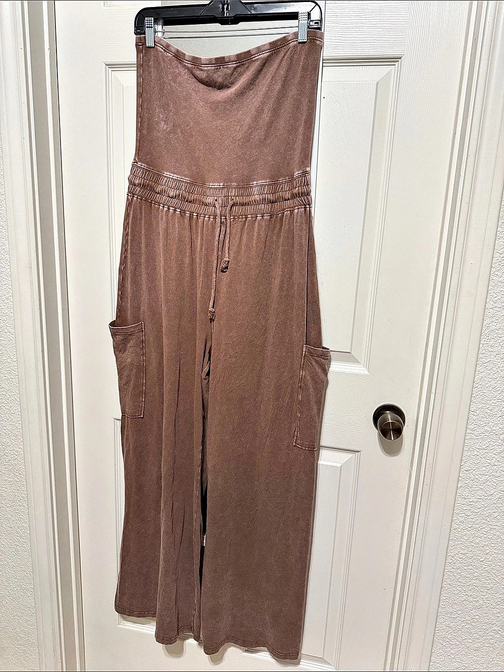 Double Zero Brown Cargo Wide-leg Jumpsuit Size Large Like New